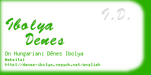 ibolya denes business card